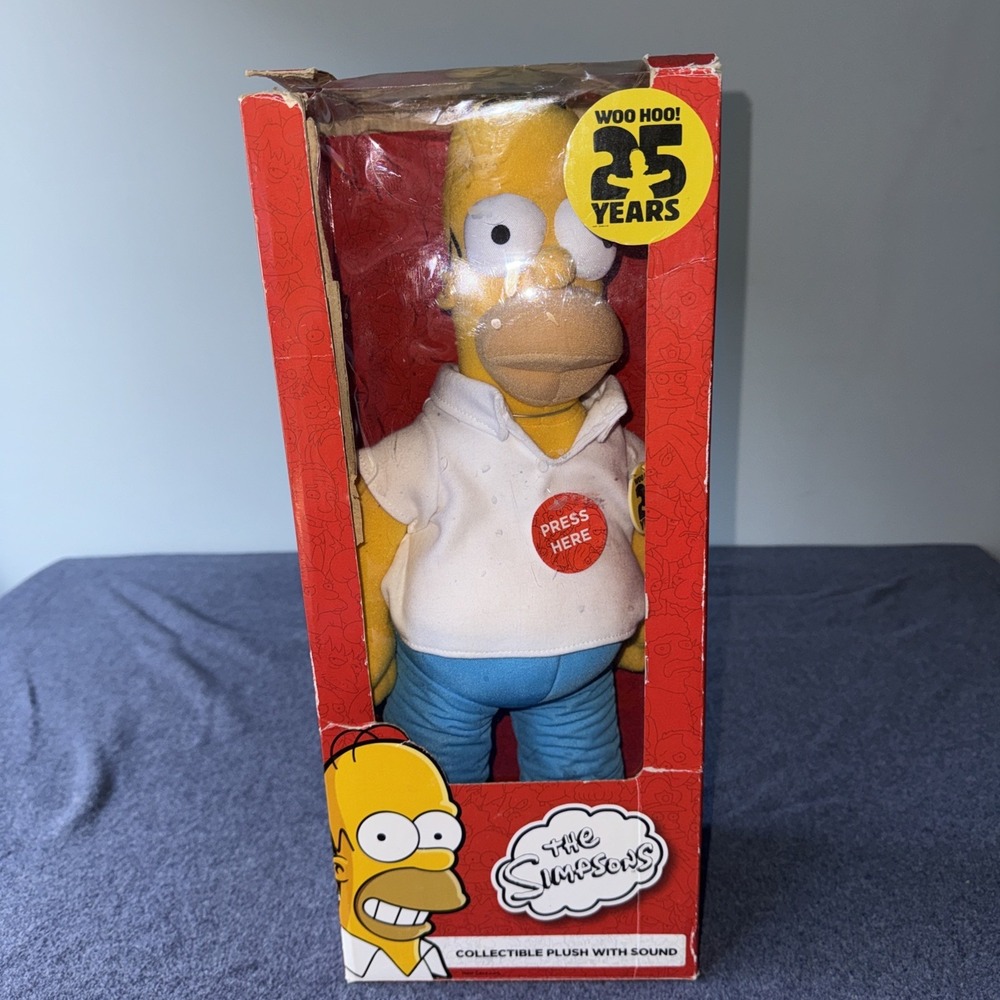Homer Simpson - The Simpsons Collectible Plush with Sound 25th Anniversary NIB